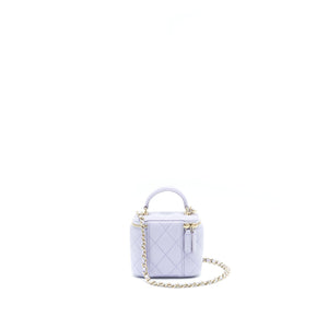 Chanel 21K Mini Top Handle Vanity With Chain Light Purple L