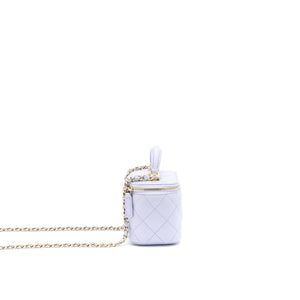 Chanel 21K Mini Top Handle Vanity With Chain Light Purple L