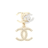 Chanel Multi CC Drop Earrings With Crystal And Pearl