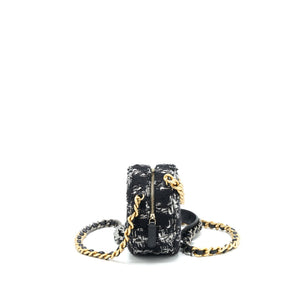 Chanel Tweed 19 Round Clutch With Chain