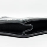 Chanel Letter Logo Clutch Bag Tweed PVC/Lambskin Black L