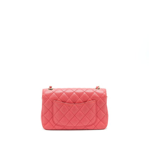 Chanel Mini Rectangular Flap Bag Caviar Coral Pink
