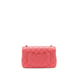 Chanel Mini Rectangular Flap Bag Caviar Coral Pink