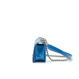Chanel SMALL LE BOY BAG IN PATENT LEATHER BLUE