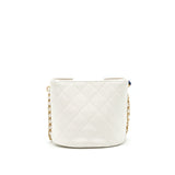 Chanel Bucket Bag With Chain Handle Caviar White