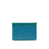 Chanel QUILTED LEATHER CLUTCH BAG IN PATENT BLUE