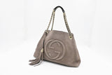 Gucci Soho Chain Shoulder Bag in Gray Leather