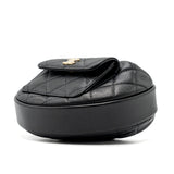 Chanel 23B round clutch caviar black  (microchip)