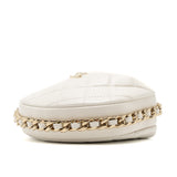 Chanel 23C round clutch lambskin white L (microchip)