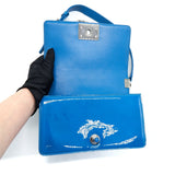Chanel SMALL LE BOY BAG IN PATENT LEATHER BLUE