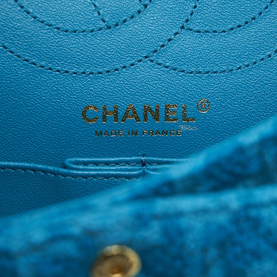 Chanel Tweed 2.55 Small Reissue Flap Bag Blue Brushed