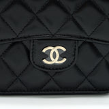 Chanel 21K Flap Coin Purse With Chain Black L