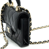 Chanel 21K Flap Coin Purse With Chain Black L