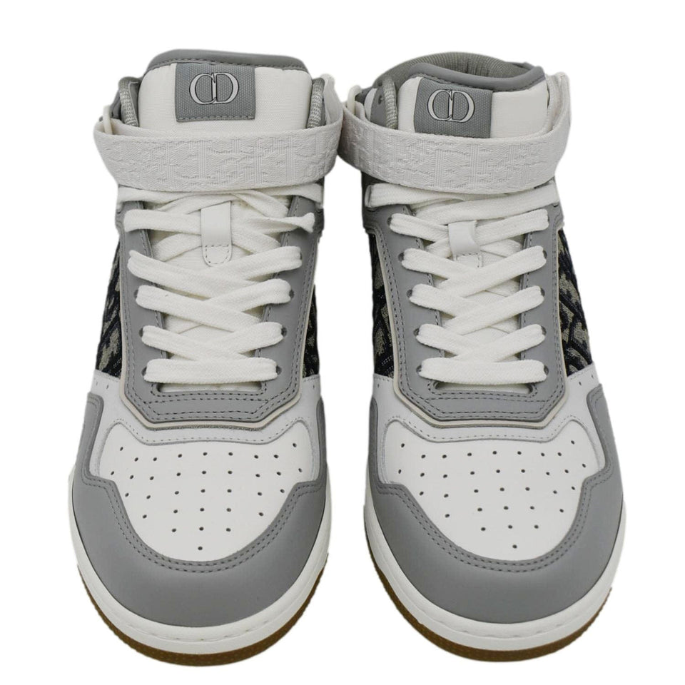 Christian Dior B27 Mid Top Oblique Galaxy Perforated Sneakers Grey