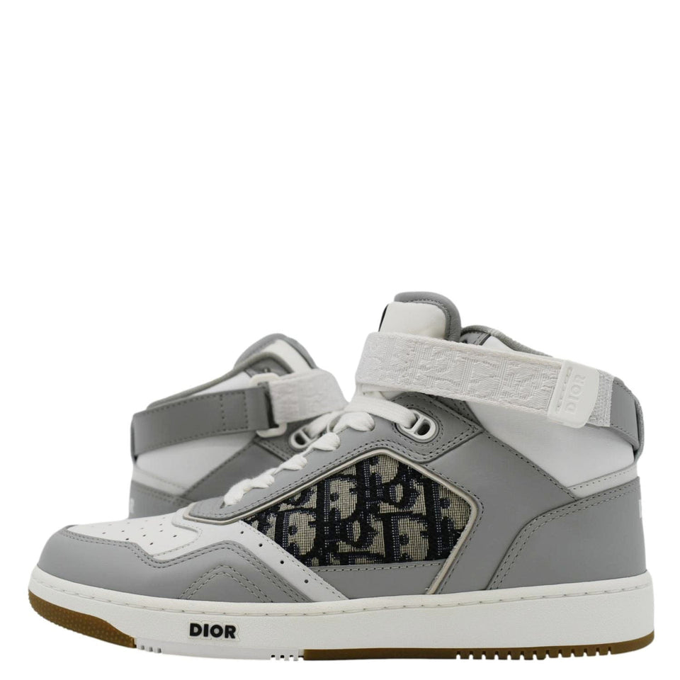 Christian Dior B27 Mid Top Oblique Galaxy Perforated Sneakers Grey
