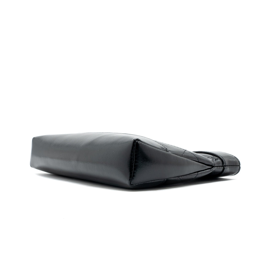 Chanel 24c Mini 31 Clutch With Chain Shiny Calfskin  Black L(Microchip)