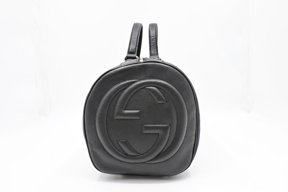 Gucci Soho Boston Bag in Black Leather