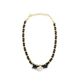 Chanel Chain Necklace with CC Logo and Camellias