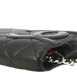 Chanel Cambon Ligne Wallet On Chain Quilted Leather Clutch Crossbody Bag Black