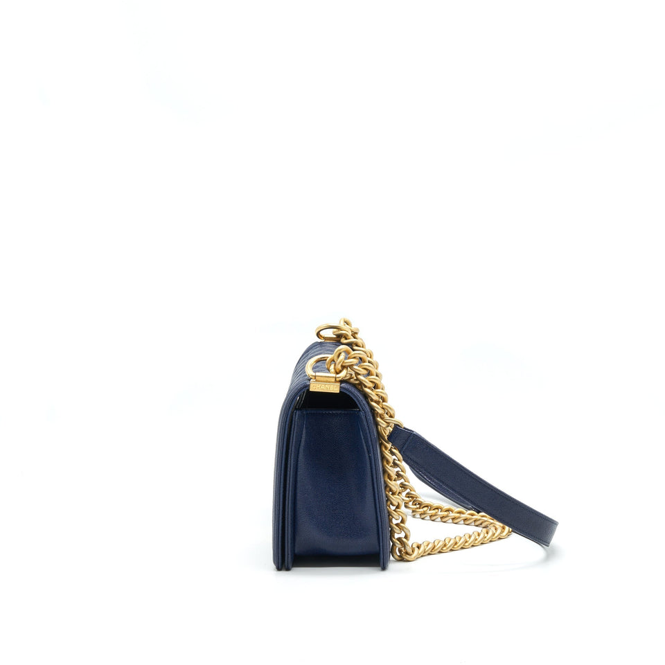 Chanel Boy Chanel Old Medium Caviar Navy with