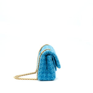 Chanel Tweed 2.55 Small Reissue Flap Bag Blue Brushed