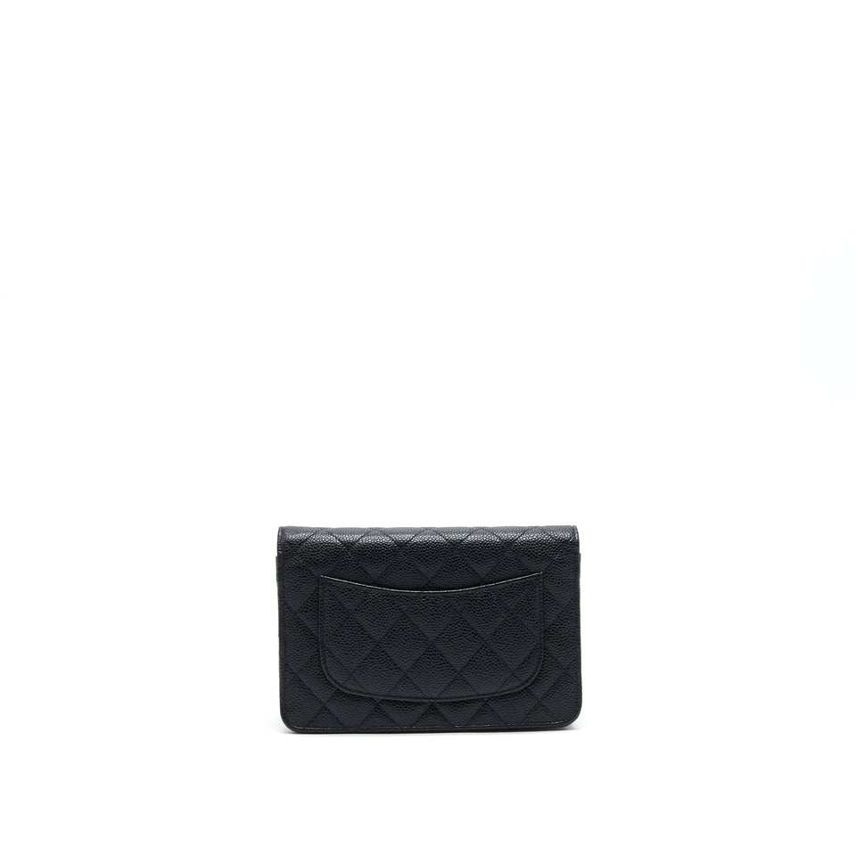 Chanel Caviar Wallet On Chain Black