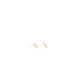 Chanel 22K Small CC Logo Earrings Light Gold Tone