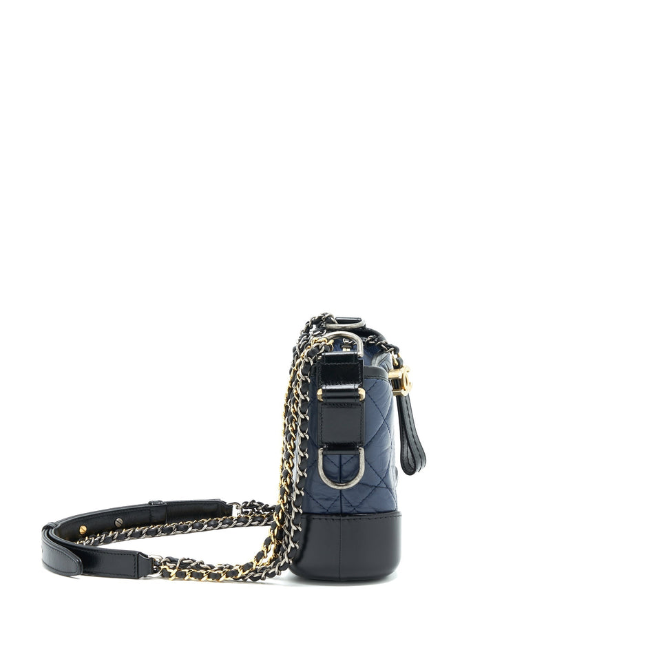 Chanel Small Gabrielle Hobo Bag Black/ Navy