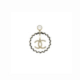 Chanel Giant Round CC Earring Black/Gold Tone