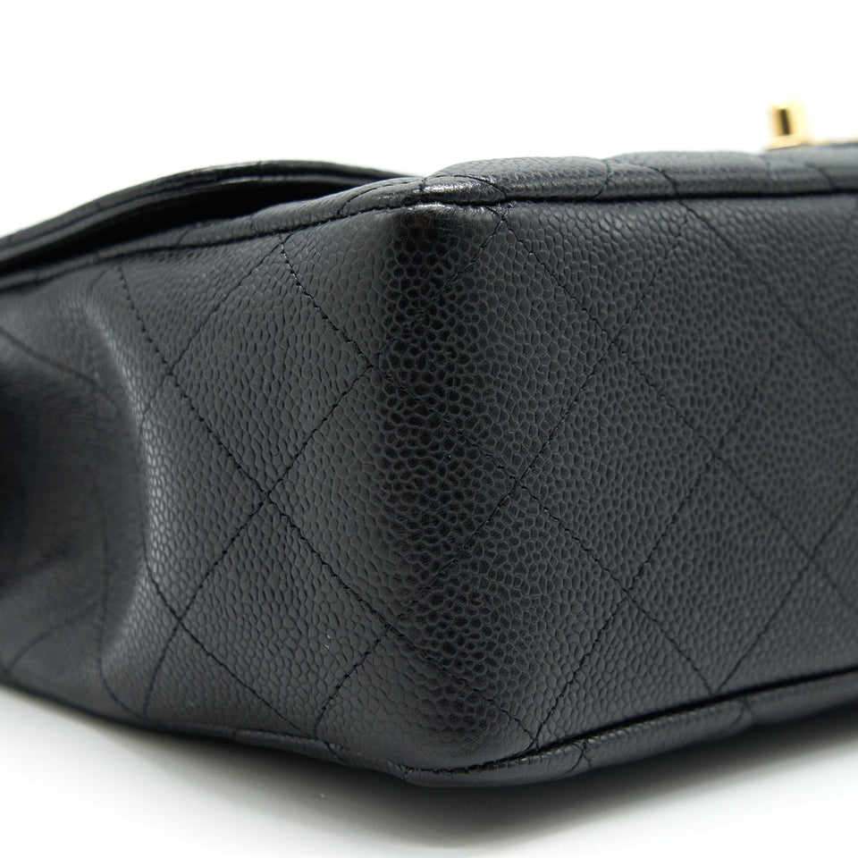 Chanel CLASSIC JUMBO SINGLE FLAP BAG BLACK CAVIER