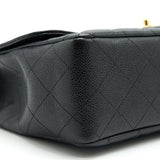 Chanel CLASSIC JUMBO SINGLE FLAP BAG BLACK CAVIER