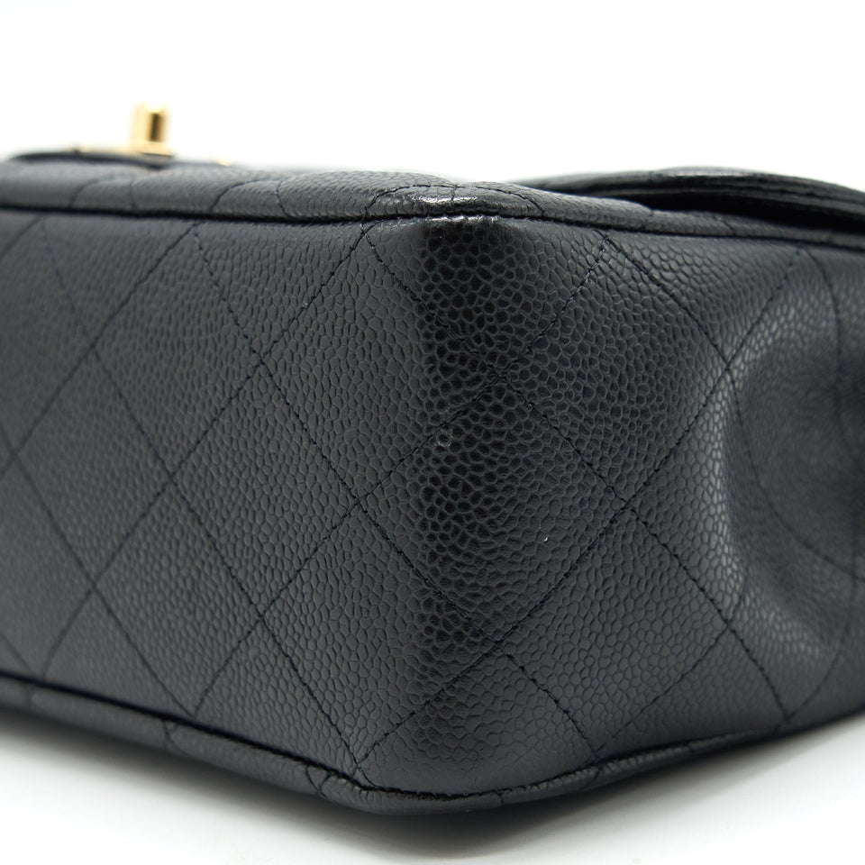 Chanel CLASSIC JUMBO SINGLE FLAP BAG BLACK CAVIER