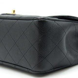 Chanel CLASSIC JUMBO SINGLE FLAP BAG BLACK CAVIER