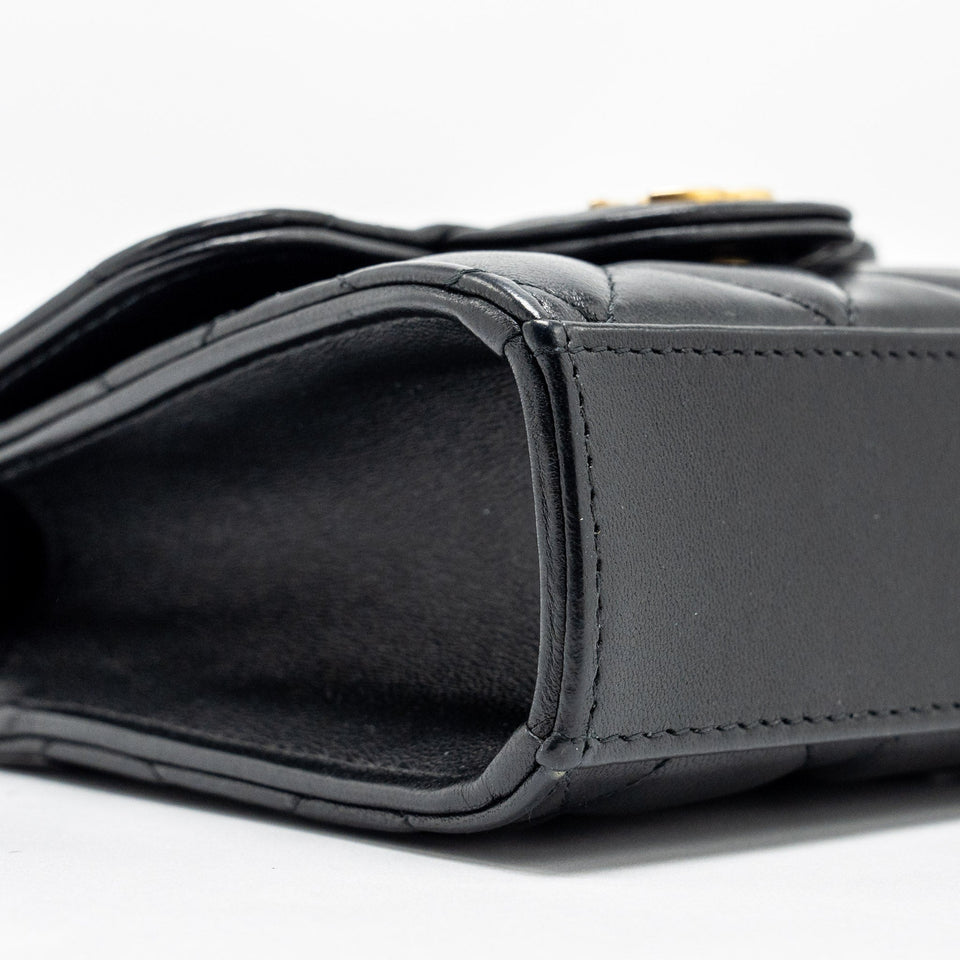 Chanel 22B Top Handle Mini Flap Clutch Lambskin black  (Microchip)