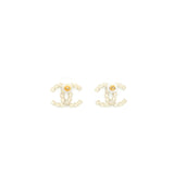 Chanel CC logo Crystal Earring L