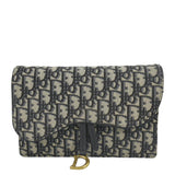 Christian Dior Saddle Oblique Jacquard Pouch Crossbody Bag Navy Blue