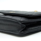 Chanel Caviar Wallet On Chain Black