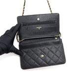 Chanel Caviar Wallet On Chain Black
