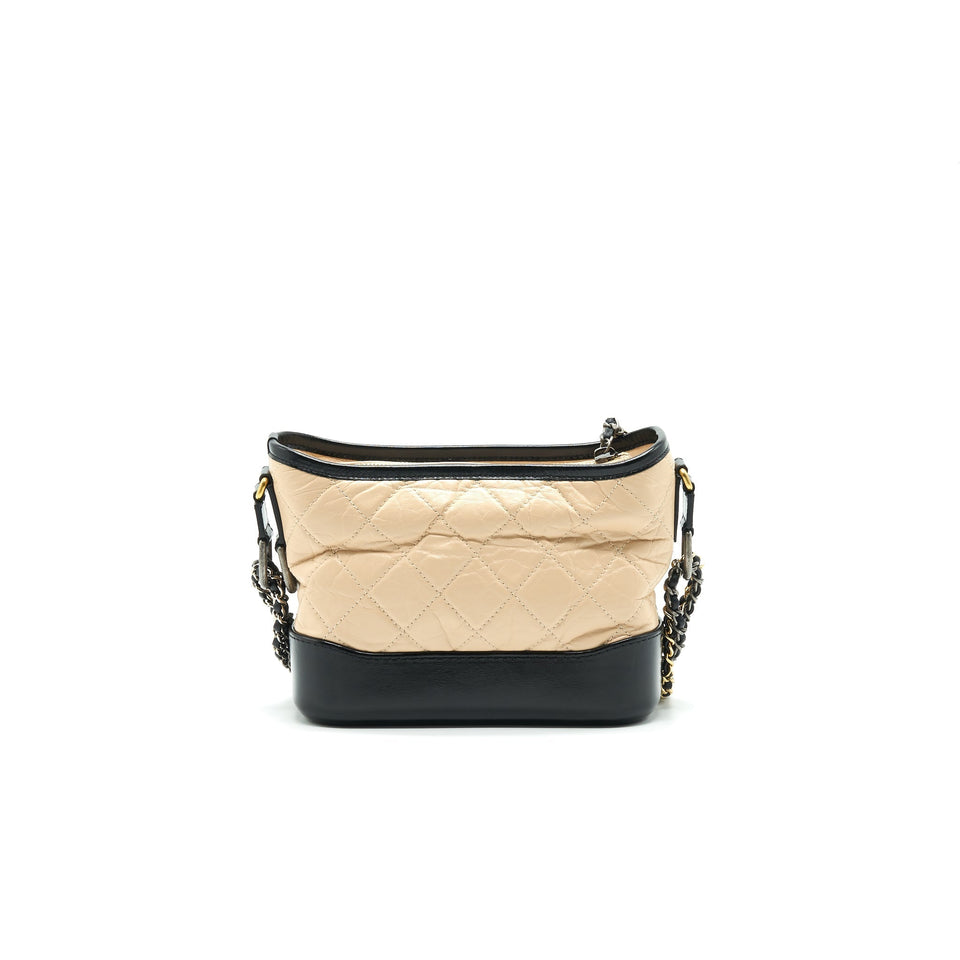 Chanel Small Gabrielle Hobo Bag Beige/Black