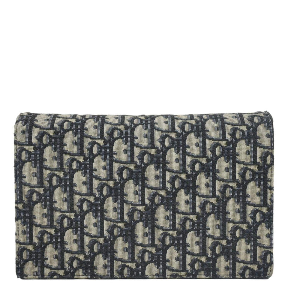 Christian Dior Saddle Oblique Jacquard Pouch Crossbody Bag Navy Blue