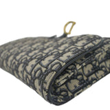 Christian Dior Saddle Oblique Jacquard Pouch Crossbody Bag Navy Blue