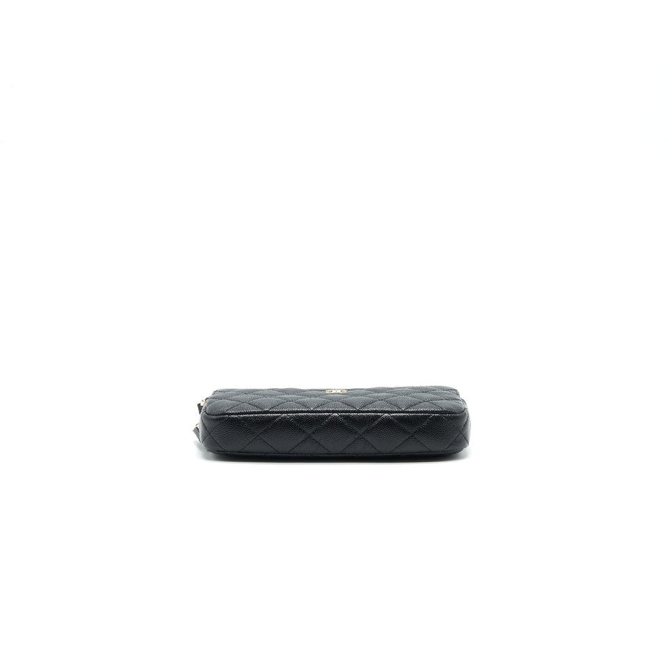 Chanel Double Zip Wallet on Chain Caviar Black L