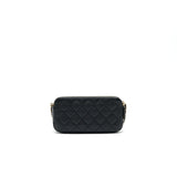 Chanel Double Zip Wallet on Chain Caviar Black L