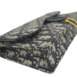Christian Dior Saddle Oblique Jacquard Pouch Crossbody Bag Navy Blue