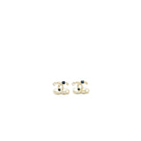 Chanel CC Logo Crystal Earrings L