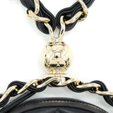Chanel Round Clutch With Chain Lambskin Black L