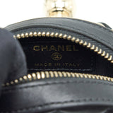 Chanel Round Clutch With Chain Lambskin Black L