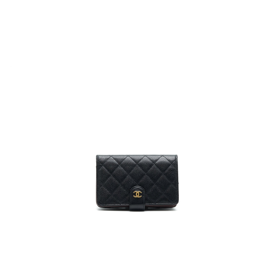 Chanel Quilted CC Bifold Caviar Wallet Black