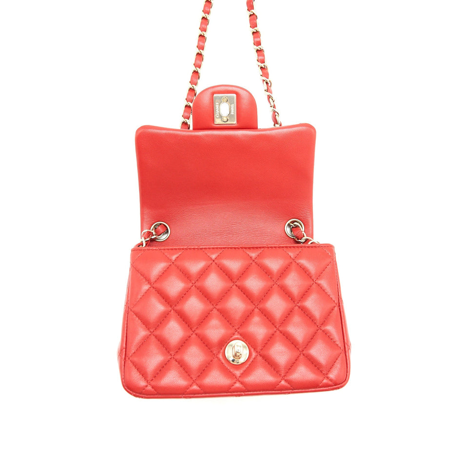 Chanel Mini Square Flap Bag Red L