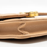 Chanel 21A Gold Crush Mini Flap Clutch with Adjustable Chain Calfskin Beige